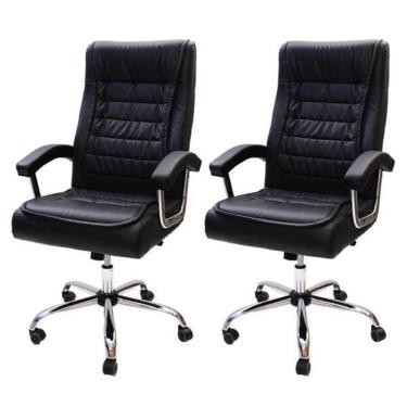 Imagem de Kit 2 Cadeiras de Escritório Presidente Executiva Big com Molas Ensacadas Confortável Giratória