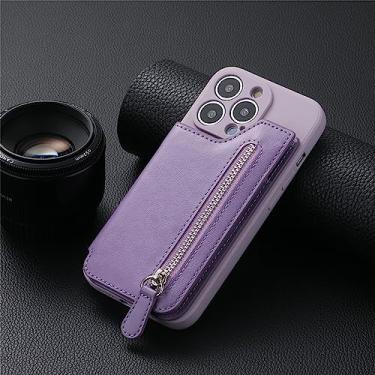 Imagem de Capa carteira com zíper para Xiaomi 13 12 Ultra 12X 12S 11 Lite 5G NE Poco M5 M4 para Redmi A1 Plus K40 K50 Nota 12 11E 11T 11S 10T, para Redmi Note 10 Pro 5G, roxo