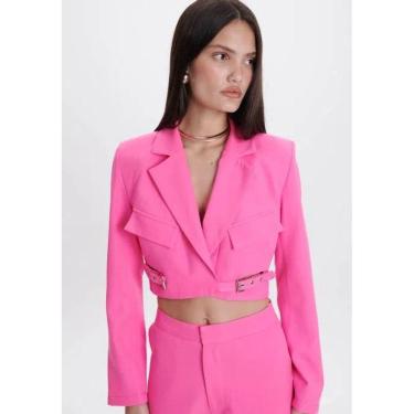 Imagem de Blazer Cropped Com Fivelas Myft Feminino