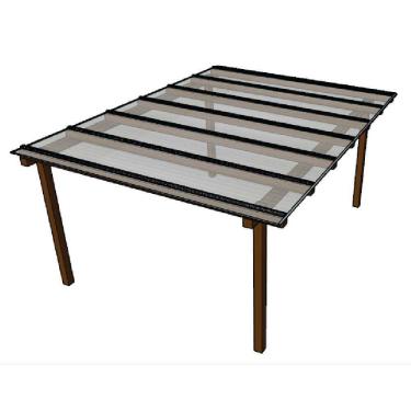 Imagem de Kit Policarbonato Alveolar Cristal 6mm - 4,00m x 1,50m - Perfis Naturais