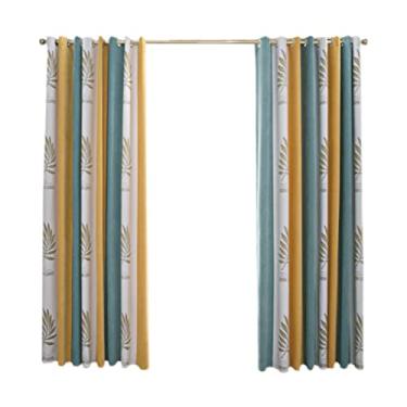 Imagem de Macio Cortinas grossas de linho texturizadas totalmente blackout painel único cortinas completas para quarto de meninas 106"/270 cm cortinas macias Se sentir bem