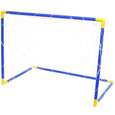 Imagem de Golzinho de Futebol Mini Trave Gol Infantil com Rede Plástico Desmontável 105x78 Importway BW145
