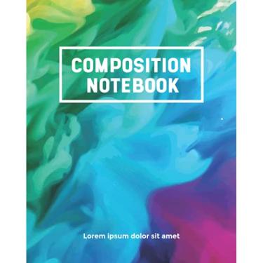 Imagem de COMPOSITION NOTEBOOK: lorem ipsum dolor sit amet, the pain itself, Watercolor themed Notebook, Wide Ruled Paper, 100 Sheets, Beautiful Trendy Design