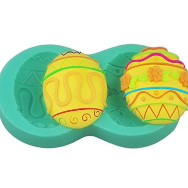 Imagem de Molde de silicone de ovos de Páscoa Deco para decoração de bolos de fondant, topo de cupcake, doces, pasta de gumpaste, chocolate, resina, cabochão, Utee, argila de polímero, cera, sabão