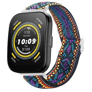 Imagem de Relógio inteligente compatível com Amazfit Bip 5, Lamshaw 22 mm elástico elástico ajustável compatível com Amazfit Bip 5 / Cheetah Pro / Cheetah / GTR 47mm / GTR 2 / GTR 3 / GTR 3 Pro / GTR 4 / GTR 2e / Falcon / Stratos Smartwatch (roxo)