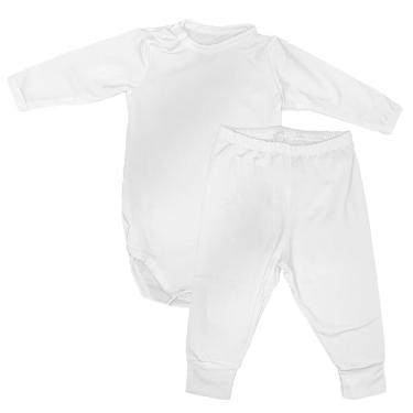 Imagem de Conjunto Body Longo e Calça Térmico Hug Branco