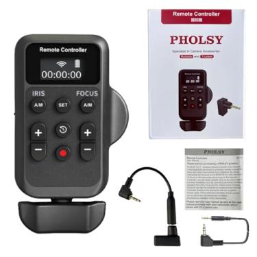 Imagem de PHOLSY Controle remoto de filmadora, sem fio, com LANC ou controle remoto de 2,5 mm, zoom de vídeo, foco de vídeo, IRIS e controle remoto de gravação de vídeo compatível com câmeras Canon e Sony