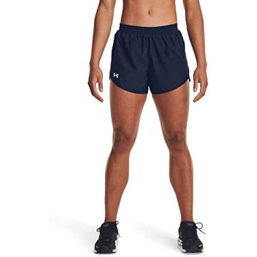 Imagem de Under Armour Short de corrida feminino Fly by 2.0, Midnight Navy mesclado completo (412)/azul marinho meia-noite mesclado, 3G