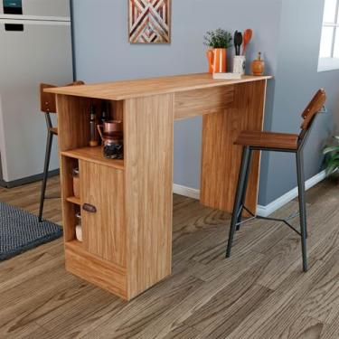 Imagem de Móvel Bento, Bancada de Cozinha 135Cm 1 Porta 2 Nichos Cor Mel Móvel Bento