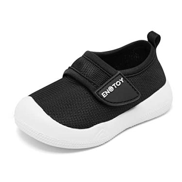 Imagem de Engtoy Pantufas antiderrapantes respiráveis com sola de borracha macia para bebês meninos e meninas, Black Magic, 12-15 meses