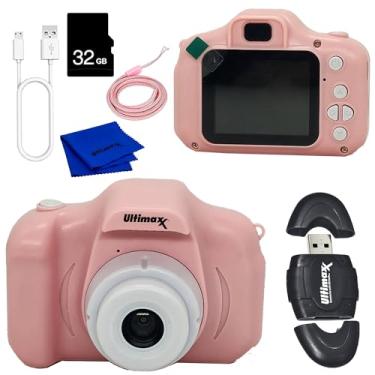 Imagem de Ultimaxx Pacote essencial de câmera digital infantil (rosa) - Inclui: cartão microSD de 32 GB, leitor de cartão de memória de alta velocidade com slot microSD interno, cordão, pano de microfibra e