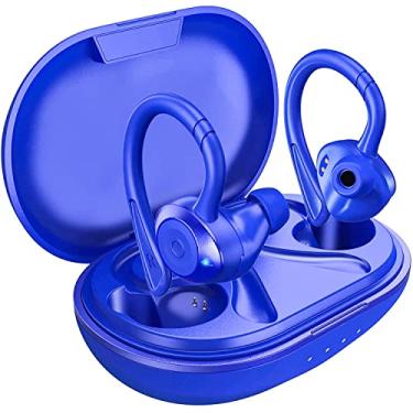 Imagem de comiso Fones de ouvido Bluetooth sem fio, fones de ouvido intra-auriculares sem fio Bluetooth 5.1 com microfone, graves profundos, à prova d'água IPX7, fones de ouvido de voz alta para esportes ao ar