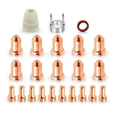 Imagem de 23PK 52558 Eletrodo 51311 P1.0 1,0 mm 0,039'' Ponta espiral anel escudo tampa Standoff Fit PT-80 IPT-80 PTM-80 Plasma Cutting Torch