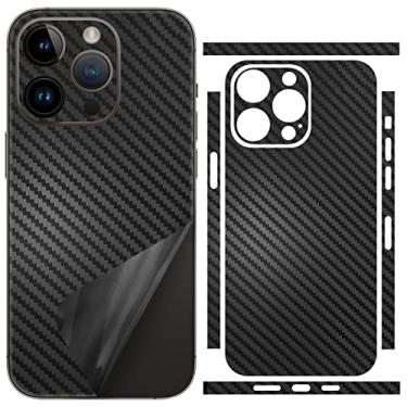 Imagem de Adesivo de telefone para iPhone 14 Pro Max, película de fibra de carbono, vinil de 3 m, ultrafino, ultraleve, decalque protetor de vidro para bordas traseiras, câmera preta (iPhone 14 Pro Max)