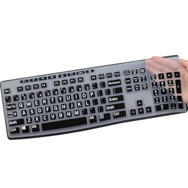 Imagem de Capa de teclado de impressão grande para teclado sem fio K270, Logitech MK295 MK275 MK270, capa de teclado sem fio, Logitech K200 K260 K270 MK200 MK260 K270 K275 K295 - preta
