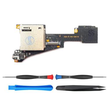 Imagem de ElecGear Game and Micro SD Card Reader Replacement for Nintendo Switch OLED HEG-001, Game Card & Memory TF Card Adapter Slot PCB Module with Headphone Jack, Repair Part Tool Kit included