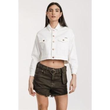 Imagem de Jaqueta Alls Sarja Cropped Color Feminina Branca-Feminino