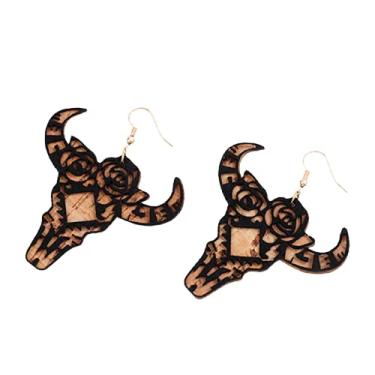 Imagem de Brincos vintage de couro de cortiça de camada dupla com pingente de girassol e cabeça de touro, feito à mão, leve, folha, borboleta, asa de borboleta, para mulheres, meninas, presentes de moda para