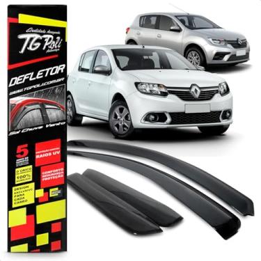 Imagem de Calha Chuva Defletor Slim Sandero 4 Portas 2015 2016 2017 2018 2019 2020 2021 2022 2023 Fumê
