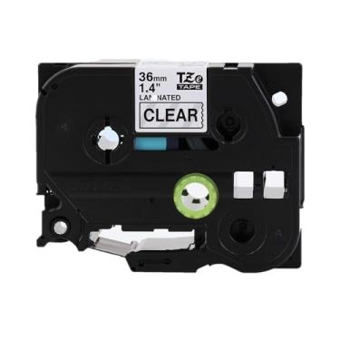 Imagem de Brother P-Touch TZe-M65 Etiqueta Adesiva, Impressão branca em fita adesiva transparente fosca 1,4'' (36 mm) de largura x 26,2' (8 m) de comprimento