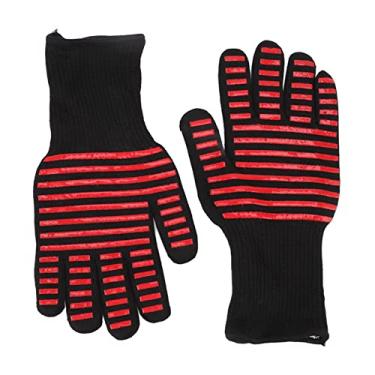 Imagem de Luvas à Prova de Fogo para Churrasco, 2 Peças, Luvas Industriais Laváveis ​​de Silicone, Acessórios para Ferramentas de Cozinha Ao Ar Livre, Luvas Resistentes, Luvas para Evitar