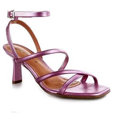 Imagem de Sandália Salto Fino Tiras, Feminino, Ramarim, Ametista, 36