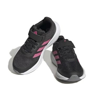 Imagem de adidas Tênis de corrida unissex infantil Runfalcon 3.0 com tira elástica, Preto/Pulse Magenta/Cinza, 11 Little Kid