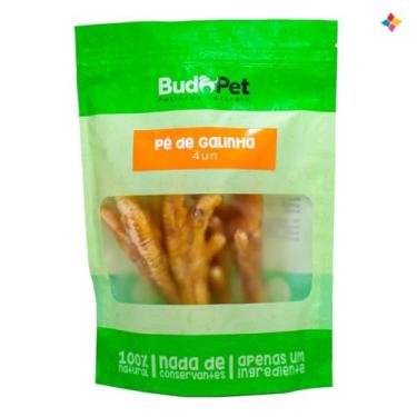 Imagem de Petisco Natural Pé de Galinha BudoPet para cães - 4 UN