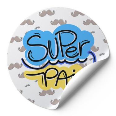 Imagem de 120 Etiquetas Auto Colante Adesivos Redondos Dias Dos Pais Super Pai F