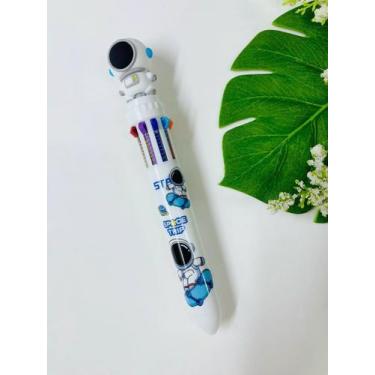 Imagem de Caneta Fofa Esferográfica 10 Cores Austrounauta Papelaria Escola Escri
