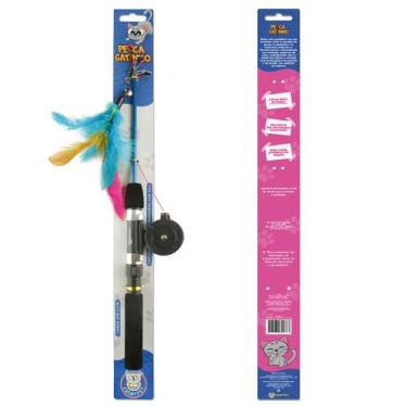Imagem de Brinquedo Interativo Para Gatos Pets Varinha Interativa De Pesca Vara 