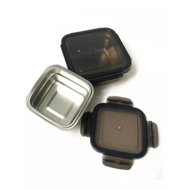 Imagem de Jogo Conjunto Pote Inox Antibacteriano C/ Tampa De Vedação - MARMITA