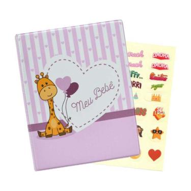 Imagem de Álbum de 500 fotos 10x15 Meu Bebê Girafa Rosa + ADESIVO - TUDOPRAFOTO