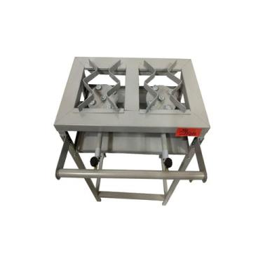 Imagem de Fogão Industrial 2 bocas Sênior Cinza Alta Pressão com kit P13 - Metal