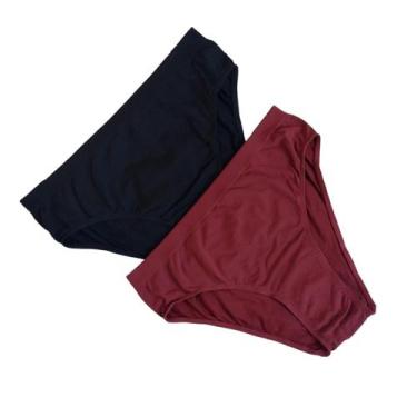 Imagem de Kit 2 Calcinhas Cós Alto Sem Costura Laterais largas Trifil, Cranberry