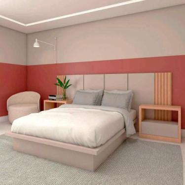 Imagem de Kit Quarto Sob Medida MDF Casal com 2 Mesas e Cabeceira 2,7m - Casa La