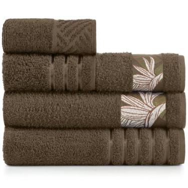 Imagem de Jogo de Toalhas de Banho 5 peças coleção Teka Diamante, Marrom 1