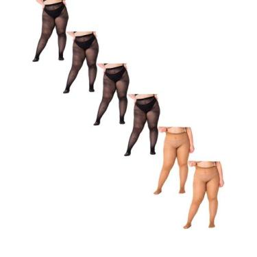Imagem de Kit com 6 Meias Calças Fio 40 Opaca Trifil 6101 Plus Size Colorido, 2X
