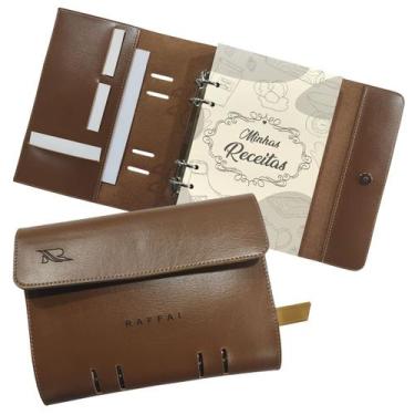 Imagem de Agenda Minhas Receitas 165-R Personalizada Raffai Couros, Caramelo