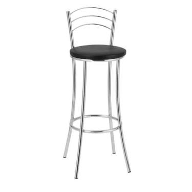 Imagem de Banqueta Alta Cromada Bc26/a A101 Treparoni, Preto