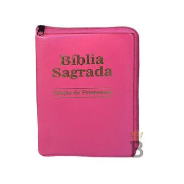 Imagem de Bíblia Letra Pequena Zíper Pink - REI DAS BIBLIAS