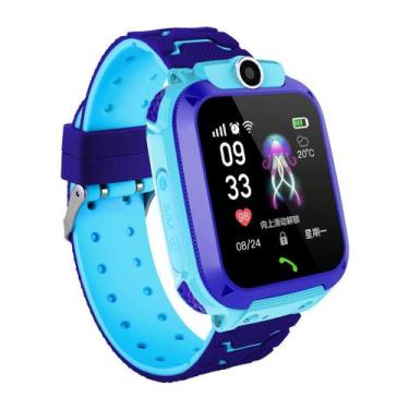 Imagem de Tela de toque Smartwatch GPS impermeável para crianças azul - Omkarsy 