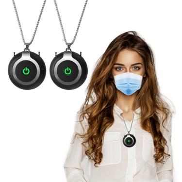 Imagem de ZOCALOK Purificador de ar ionizador recarregável, purificador de ar usável, mini colar purificador de ar para casa, cozinha, purificador de ar portátil de viagem com fibra de carbono para cheiro,