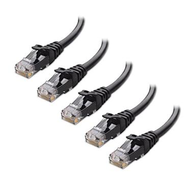 Imagem de Cable Matters - Pacote com 5 cabos Ethernet Cat6 Snagless (cabo Cat6, cabo Cat 6), Preto, 7 ft
