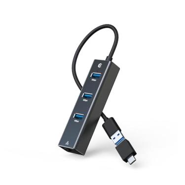 Imagem de Adaptador Ethernet, adaptador oditton de 4 portas USB para Ethernet, Hub Ethernet USB 3.0 de 3 portas com solução RJ45 Gigabit Ethernet de 1 Gbps, adaptador de rede USB com extensão USB C para laptop