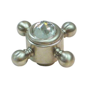 Imagem de Rohl A7693XCSTN Banho de Cristal Alça Cruz de Cristal Apenas Meia Cúpula Cristal para Equilíbrio de Pressão A1400Xc A2400Xc & Desviador A2700Xc, Níquel Acetinado