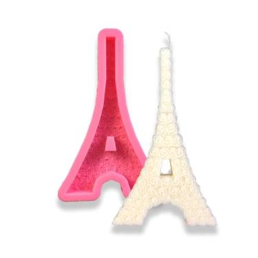 Imagem de Tone Fun Molde de silicone em forma de torre Rose Paris para fazer velas, resina, velas de aromaterapia, sabonete de cera artesanal, decoração de casa, artesanato