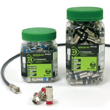 Imagem de Greenlee Conectores estilo F de compressão à prova de intempéries XFC-59-10, RG59, pacote com 10