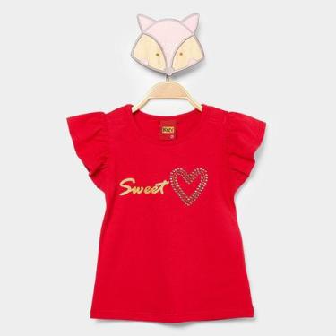 Imagem de Blusa Infantil Kyly Love Menina, Vermelho, 4A