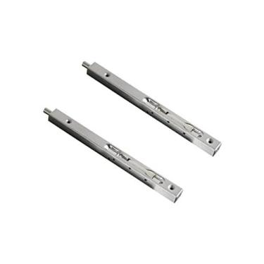 Imagem de Alavanca de aço inoxidável sólido de 45,72 cm da TOGU, fechadura de segurança oculta para portas compostas, portas francesas, portas de madeira, portas duplas, portas de manequim, escova com acabamento em aço inoxidável, 2 Pack, Brushed Stainless Steel